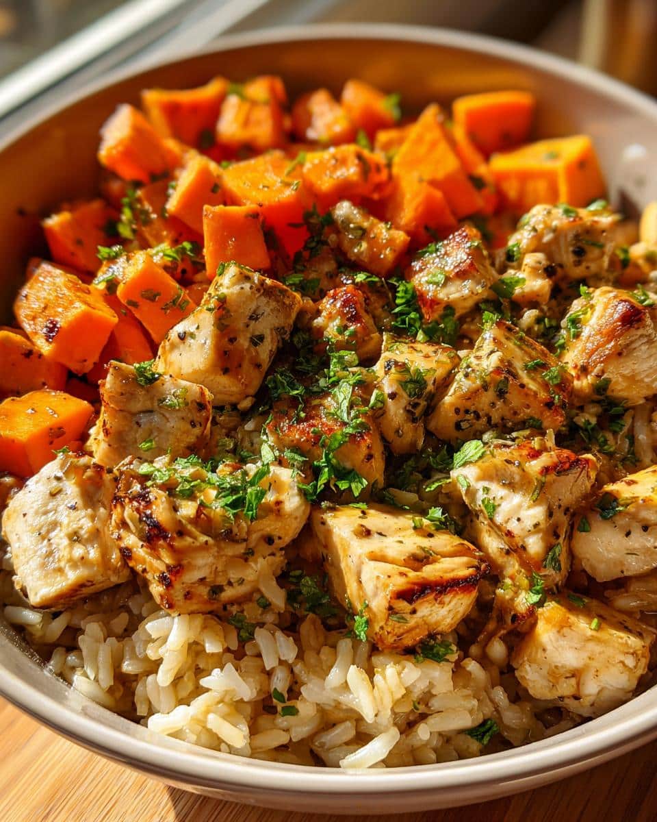 Healthy Chicken & Sweet Potato Rice Bowl - detail 3
