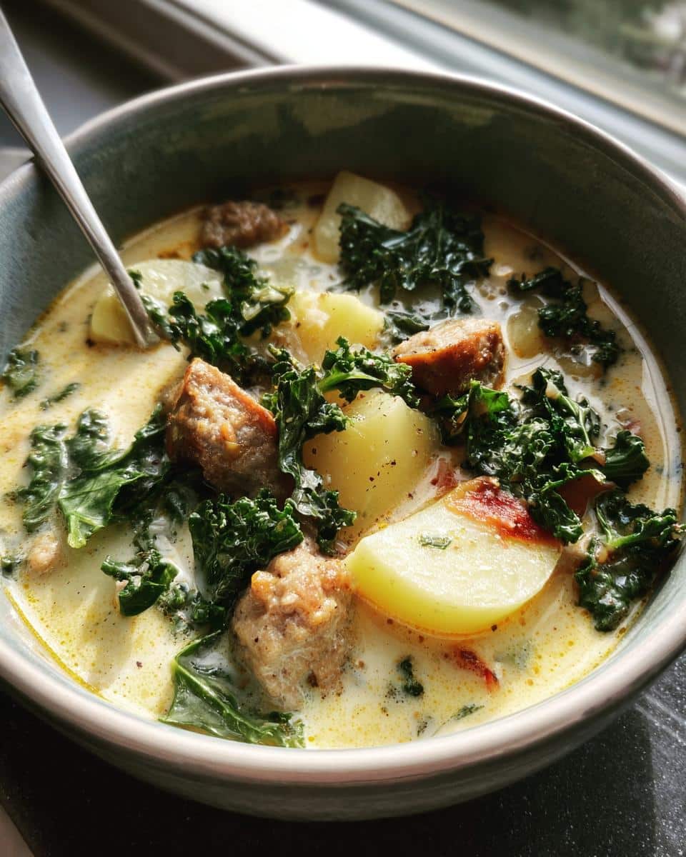 Healthy Slow Cooker Zuppa Toscana Soup - detail 2