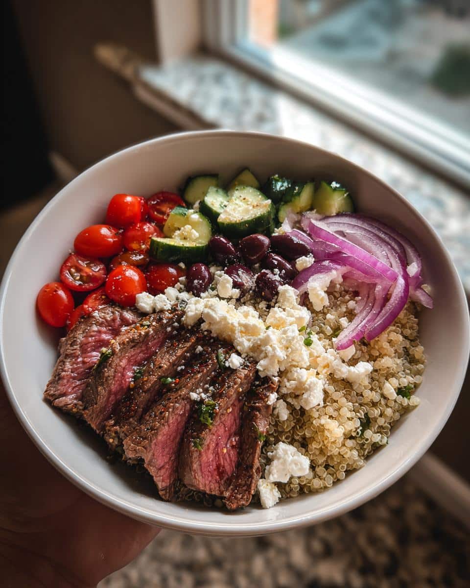 Healthy Steak Bowl Recipe Inspired by the Mediterranean Diet - detail 2