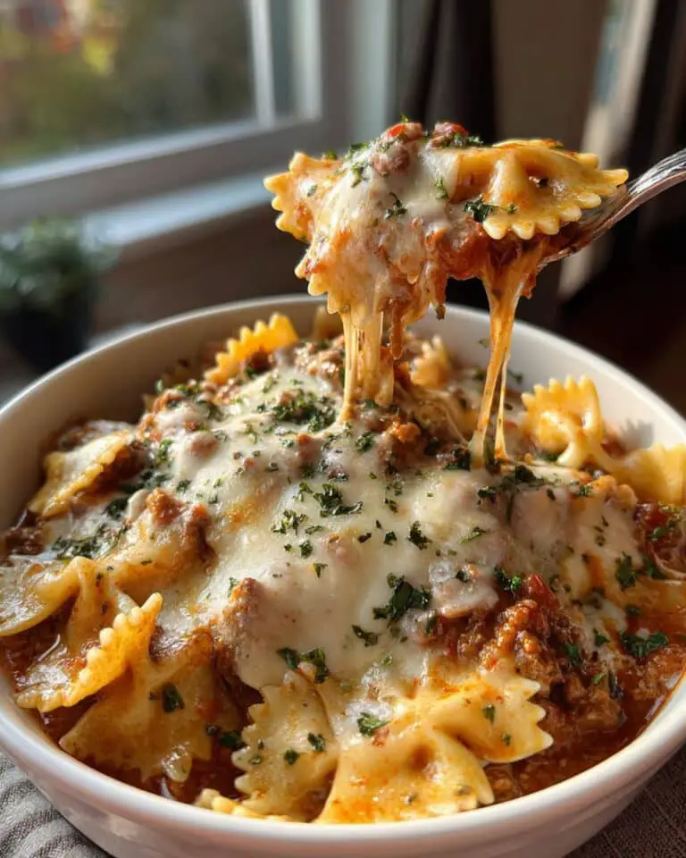 Homemade Lasagna Soup With Bow Tie Pasta