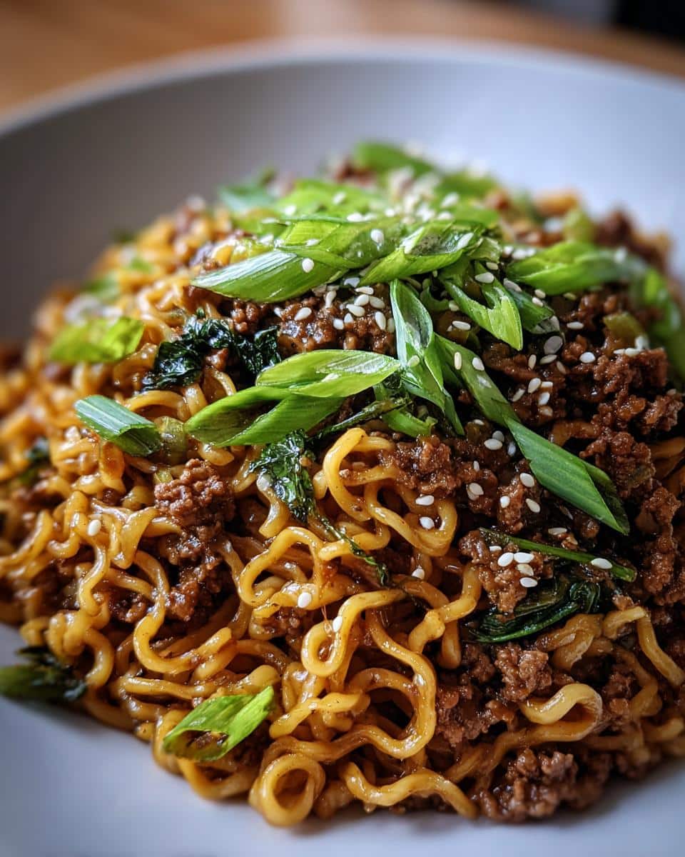 Mongolian Ground Beef Noodles - detail 1