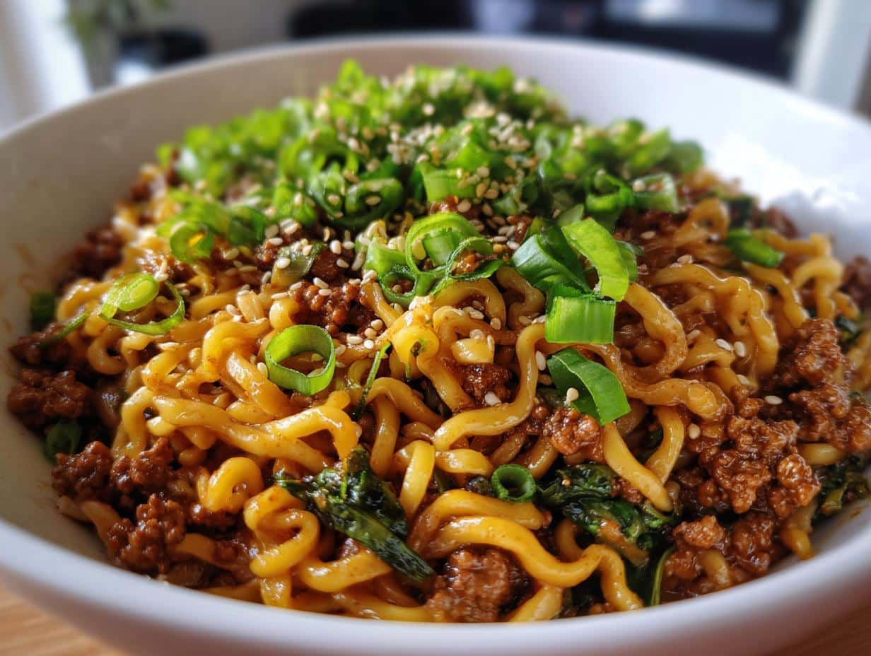 Mongolian Ground Beef Noodles - detail 2