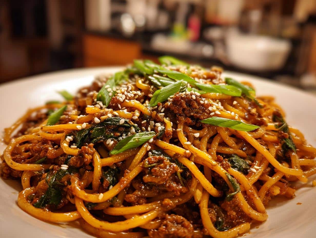 Mongolian Ground Beef Noodles - detail 3