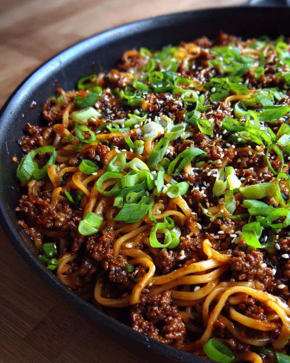 Mongolian Ground Beef Noodles