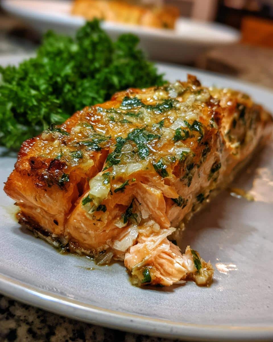 Salmon with Garlic Lemon Butter Sauce Recipe - detail 1