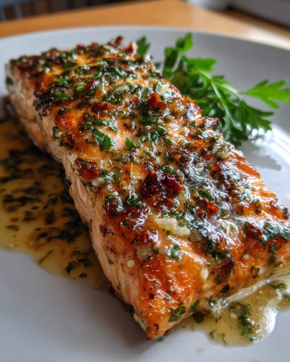 Salmon with Garlic Lemon Butter Sauce Recipe - detail 2