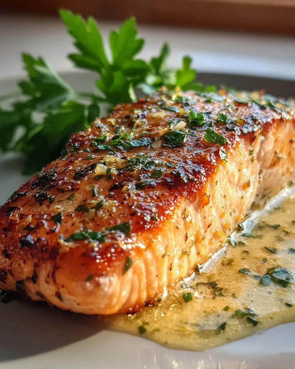 Salmon with Garlic Lemon Butter Sauce Recipe