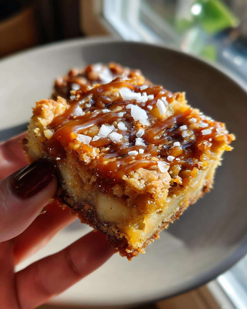 Salted Caramel Apple Bars for Fall - detail 2