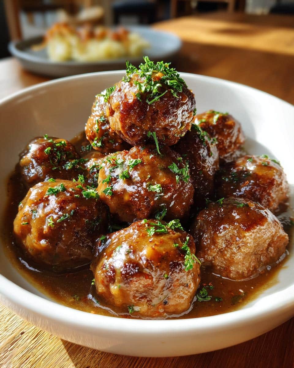 Slow Cooker Salisbury Steak Meatballs - detail 2