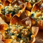 Spinach & artichoke wonton cups