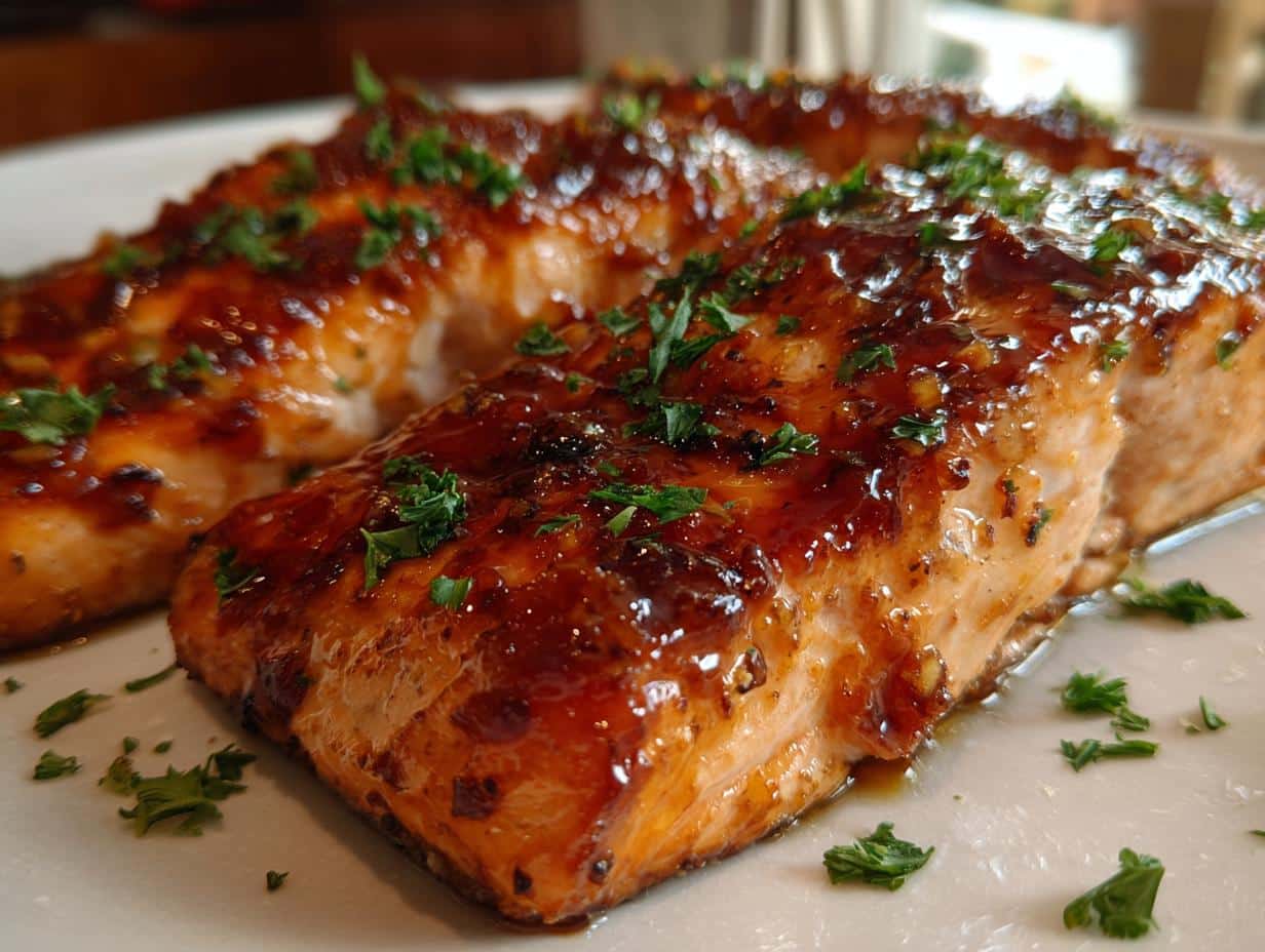 Texas Roadhouse Style Baked Salmon with Sweet and Savory Glaze - detail 2