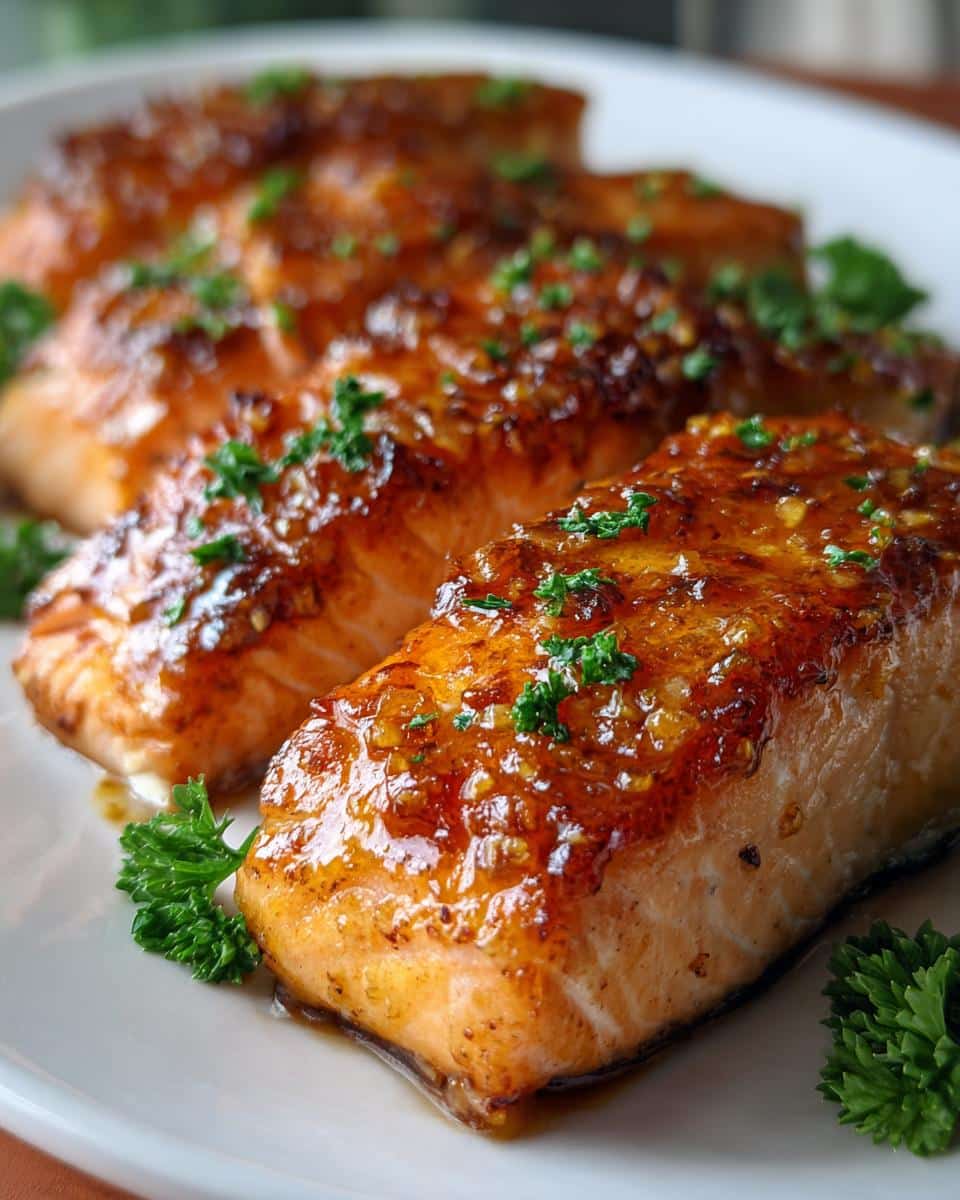 Texas Roadhouse Style Baked Salmon with Sweet and Savory Glaze