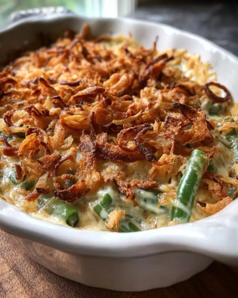 classic Campbells Green Bean Casserole for Thanksgiving dinner