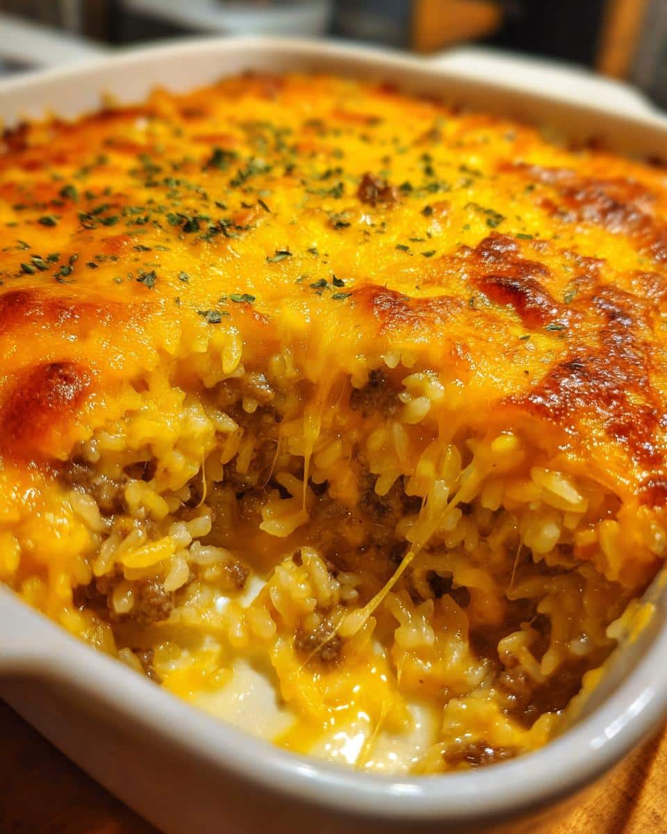 Simple Cheesy Hamburger Rice Casserole: 450 Calorie Meal 5 Cheesy Hamburger Rice Casserole - detail 1