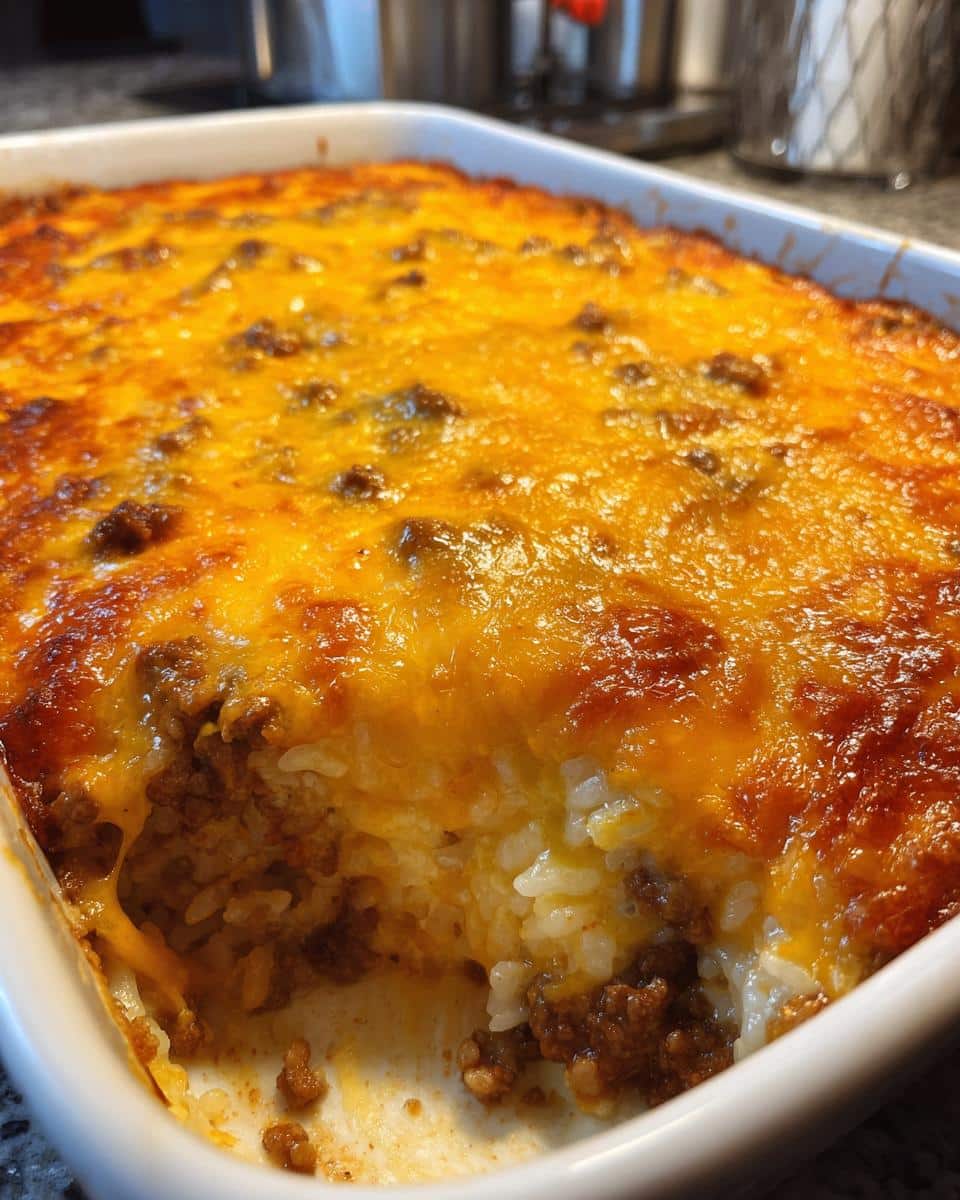 Simple Cheesy Hamburger Rice Casserole: 450 Calorie Meal 7 Cheesy Hamburger Rice Casserole - detail 3