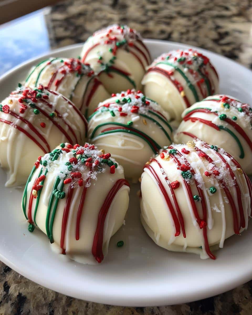 Christmas Oreo Cheesecake Truffles - detail 2