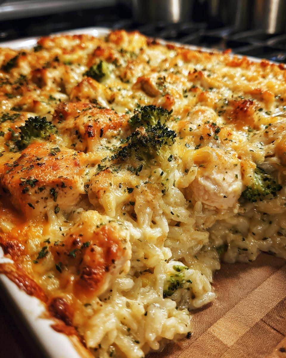 Creamy Chicken Broccoli Rice Cheese Casserole - detail 1