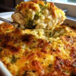 Creamy Chicken Broccoli Rice Cheese Casserole
