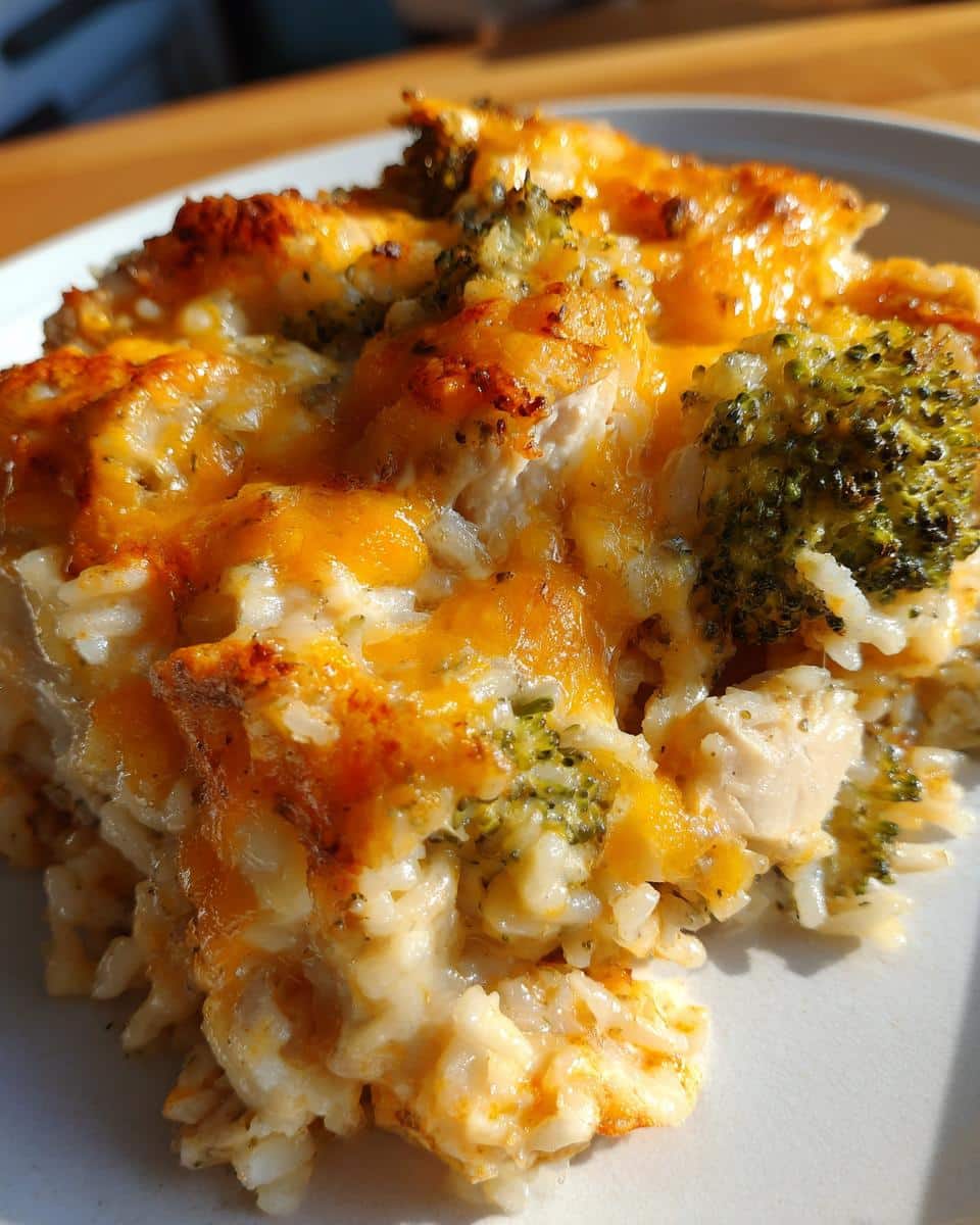 Creamy Chicken Broccoli Rice Cheese Casserole - detail 2