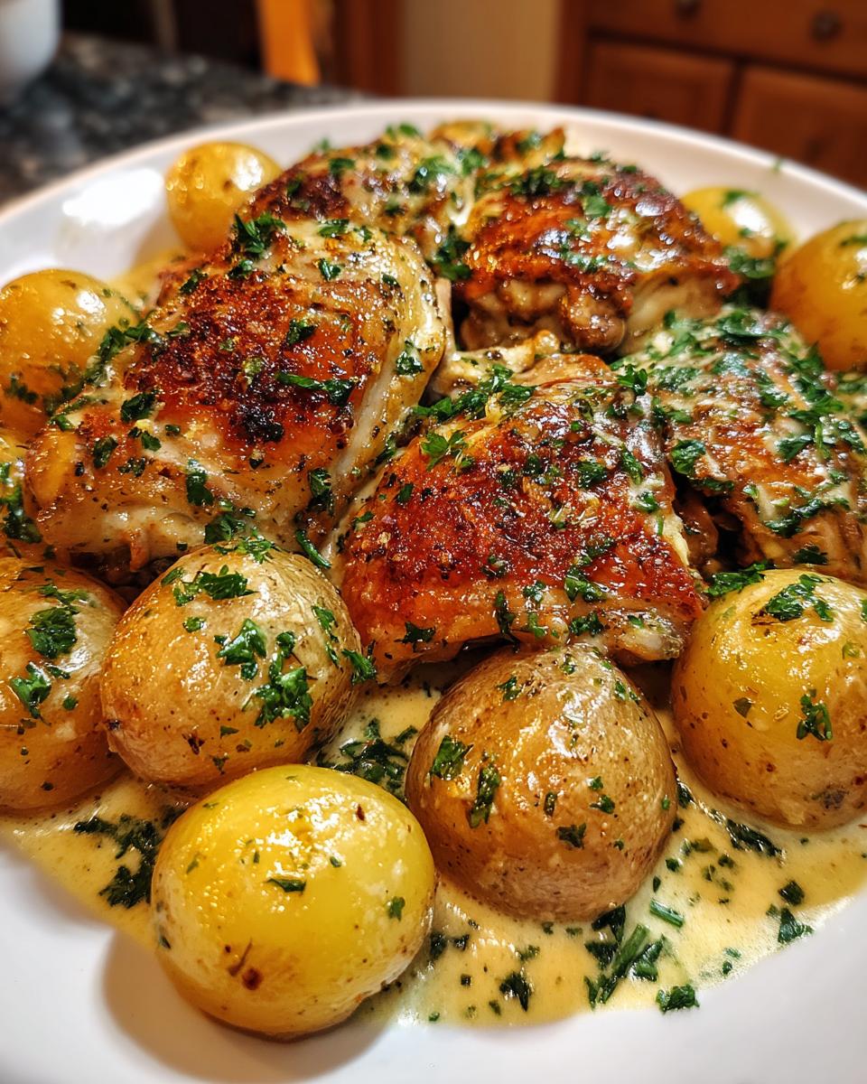 Crockpot Garlic Parmesan Chicken & Potatoes – Easy Winter Dinner - detail 1