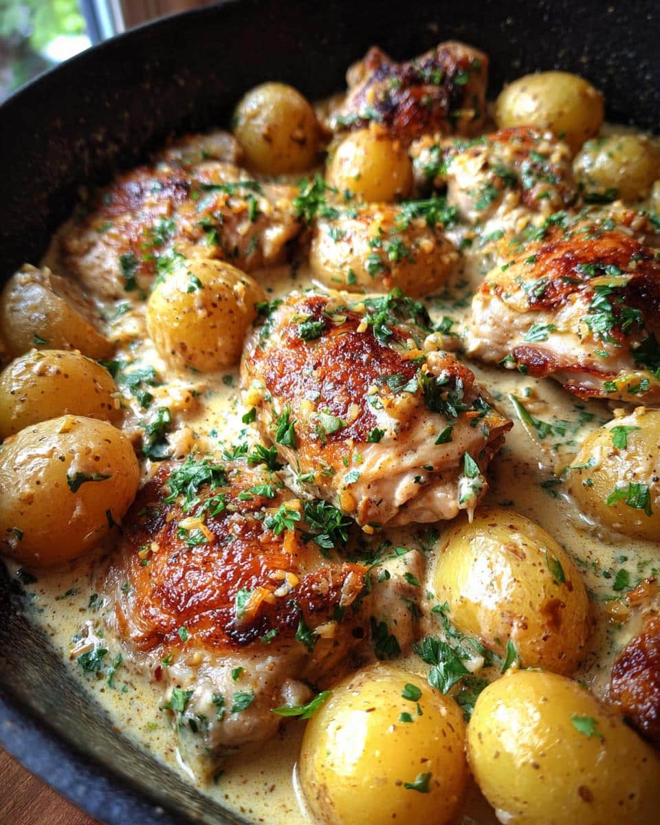 Crockpot Garlic Parmesan Chicken & Potatoes – Easy Winter Dinner