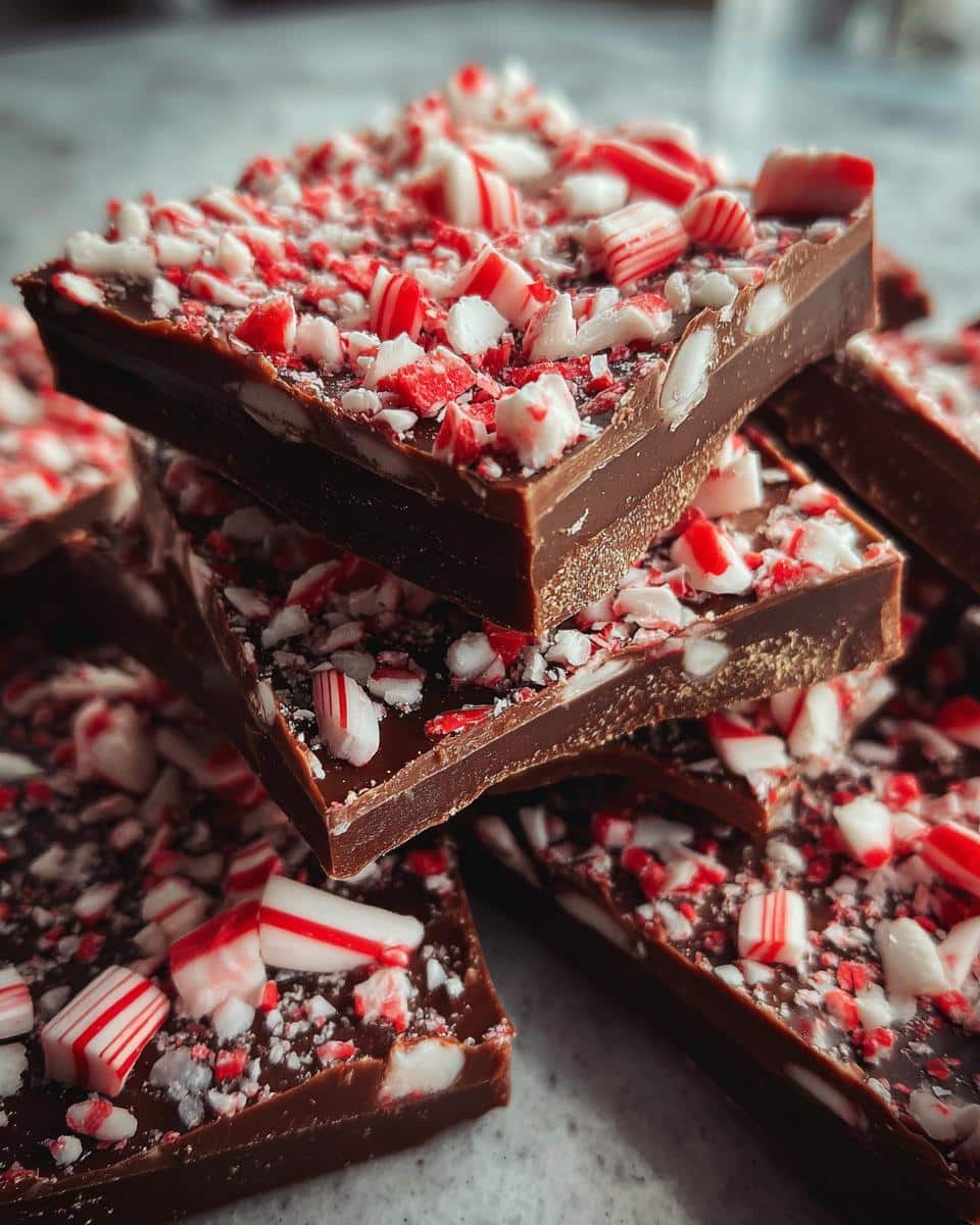 Festive Peppermint Chocolate Bars