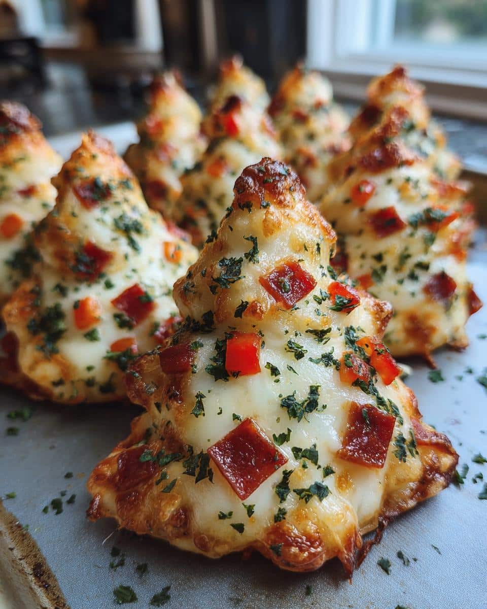 Amazing Festive Tree Pizzas in Under 30 Minutes 6 Festive Tree-Shaped Mini Pizzas - detail 2