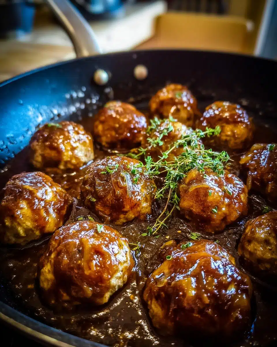 French Onion Meatballs with Savory Onion Sauce - detail 3