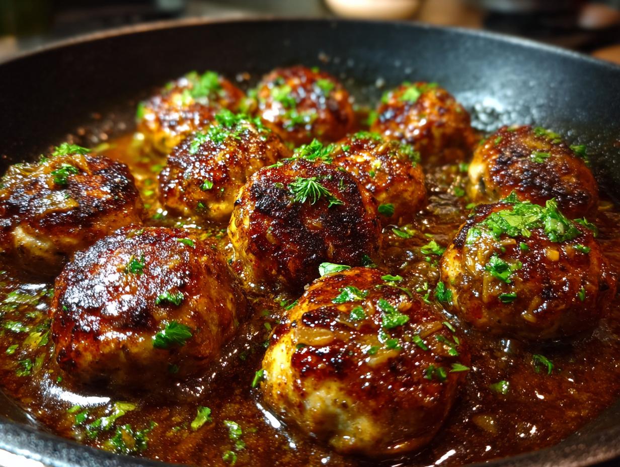 French Onion Meatballs with Savory Onion Sauce