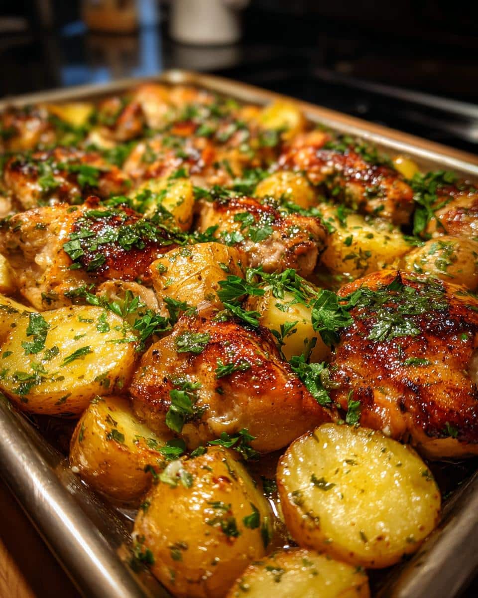 Garlic Parmesan Chicken and Potatoes (One-Pan Dinner)