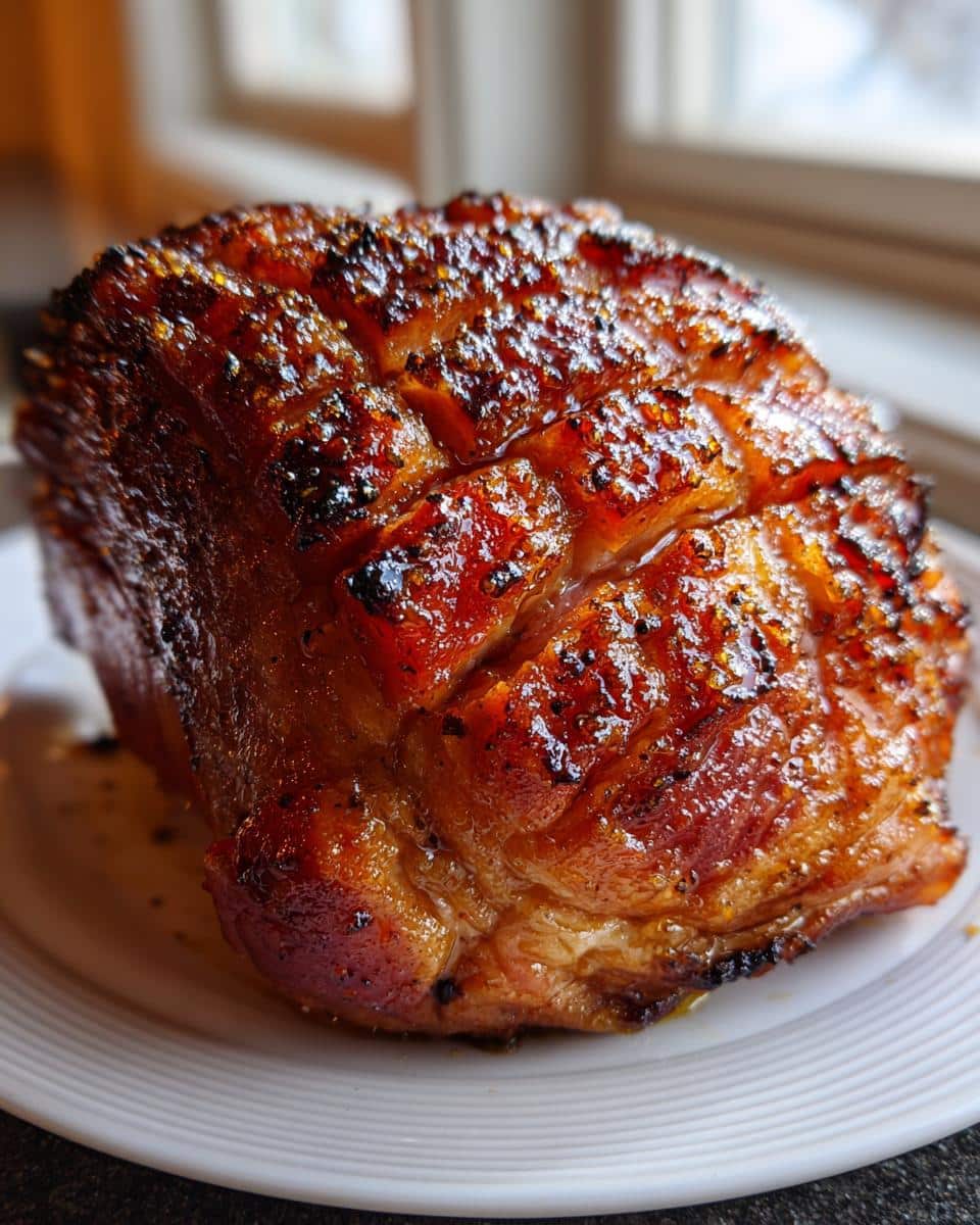 Holiday Crockpot Ham with Brown Sugar Glaze - detail 1