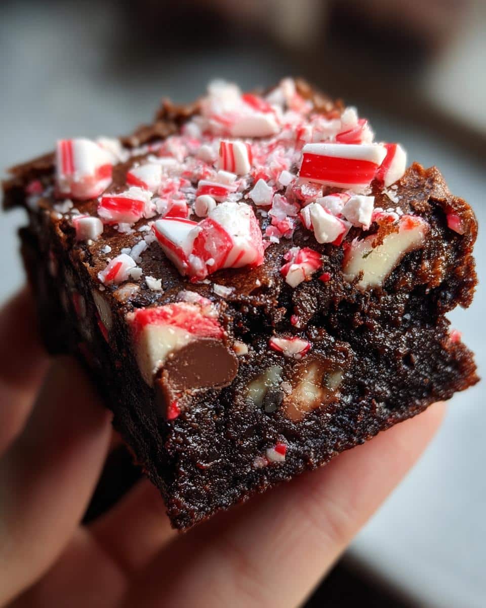 Peppermint Bark Brownies for Christmas Dessert Tables - detail 1