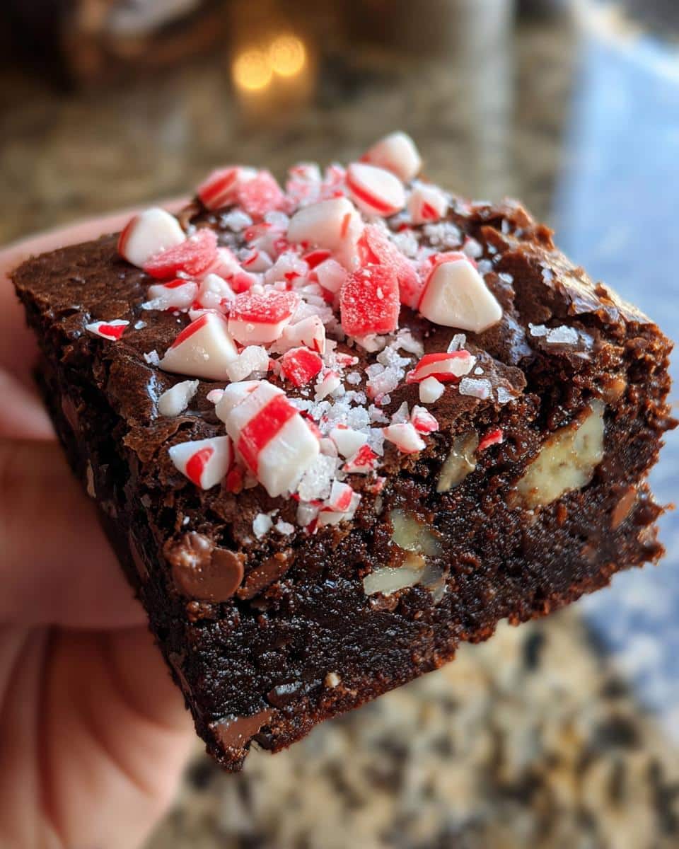 Peppermint Bark Brownies for Christmas Dessert Tables - detail 2