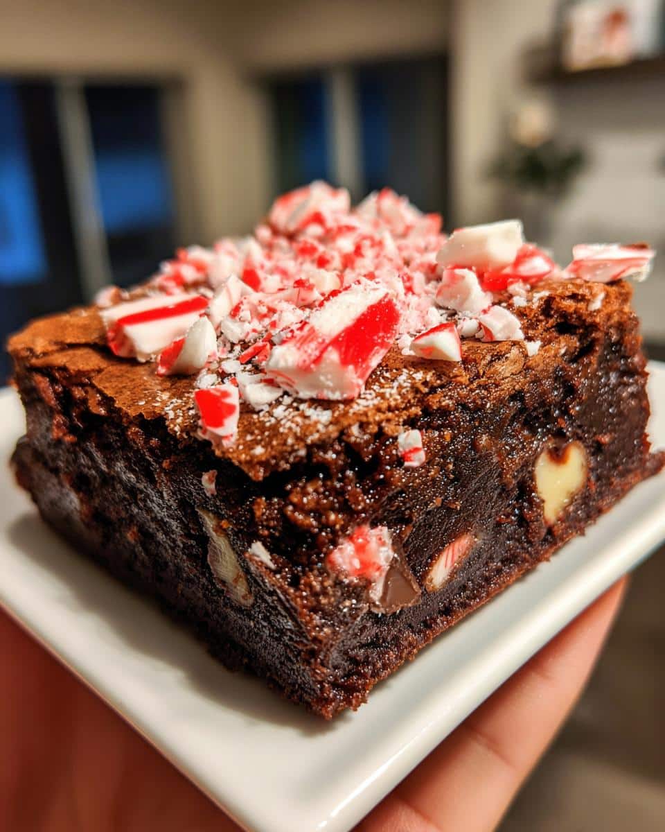 Peppermint Bark Brownies for Christmas Dessert Tables - detail 3