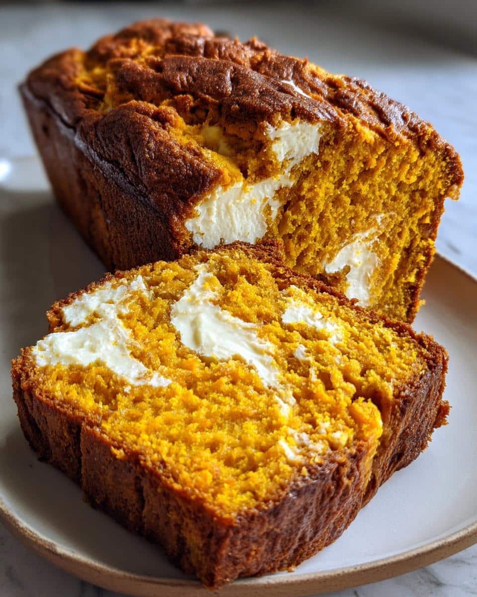 Pumpkin Bread with Cream Cheese Swirl – Holiday Favorite