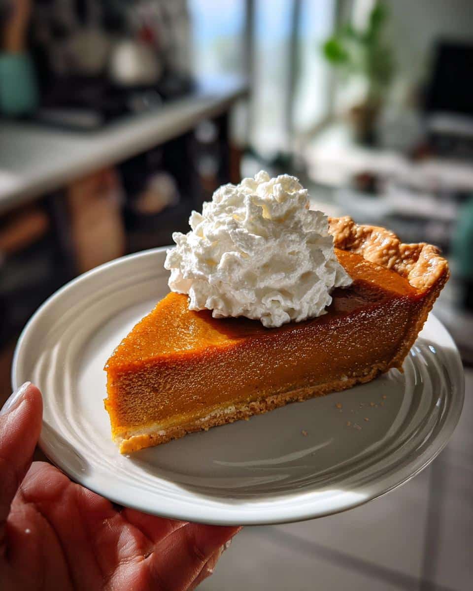 Pumpkin Pie with Whipped Cream – Classic Thanksgiving Dessert - detail 3