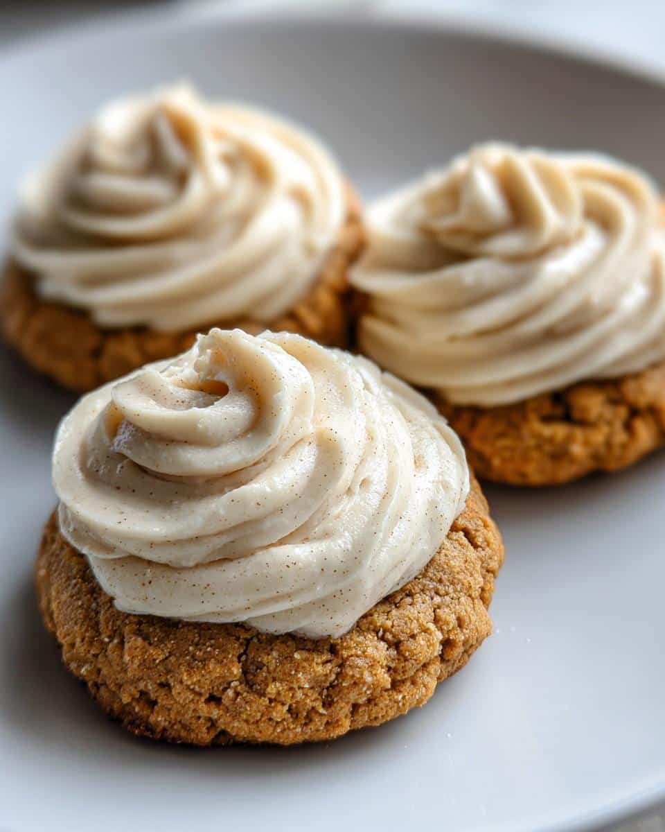 Soft Pumpkin Cookies with Cinnamon Frosting - detail 1