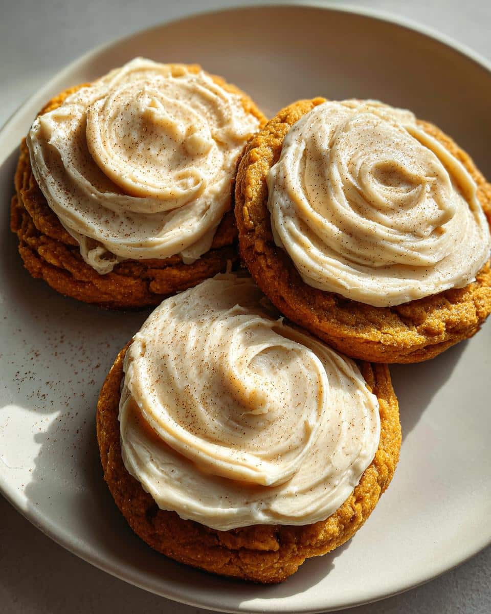 Soft Pumpkin Cookies with Cinnamon Frosting - detail 2