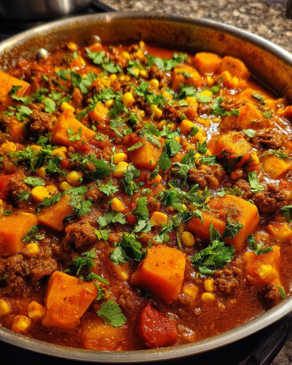 Southwest Ground Beef and Sweet Potato Skillet - detail 1