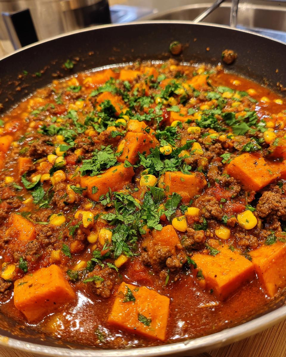 Southwest Ground Beef and Sweet Potato Skillet - detail 2