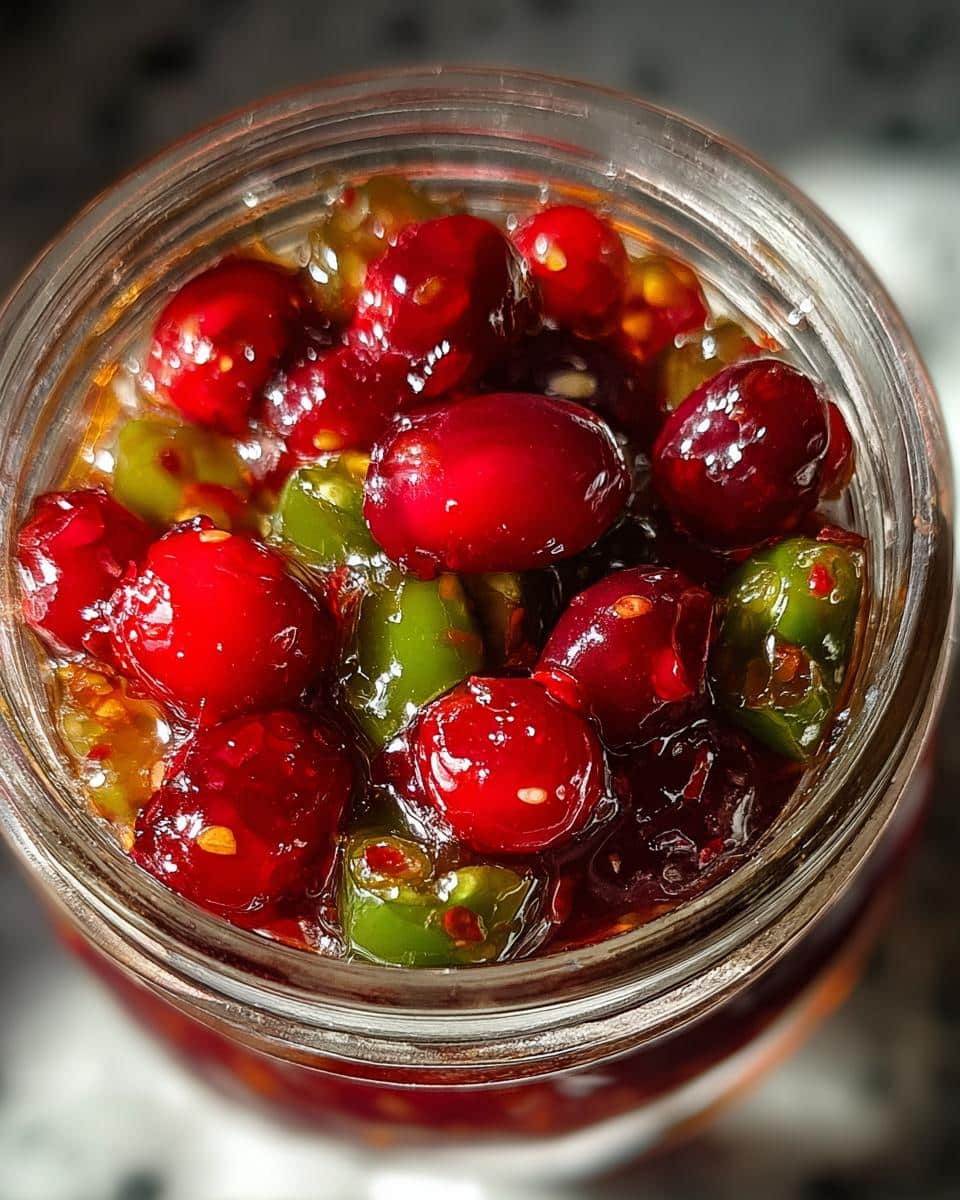 Sweet & Spicy Cranberry Jalapeño Cowboy Candy – The Ultimate Holiday Treat! 🌶️🍒✨ - detail 1