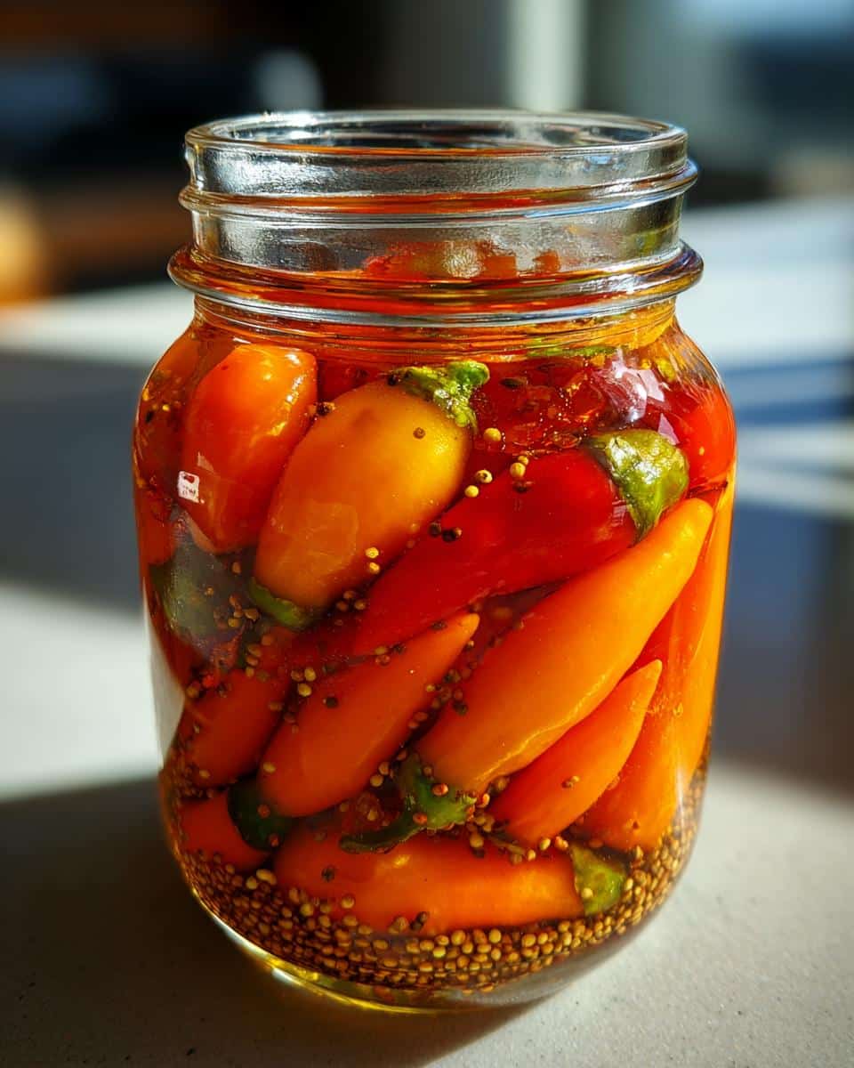 Sweet & Spicy Pickled Habanero Peppers: Canning Hot Peppers - detail 1