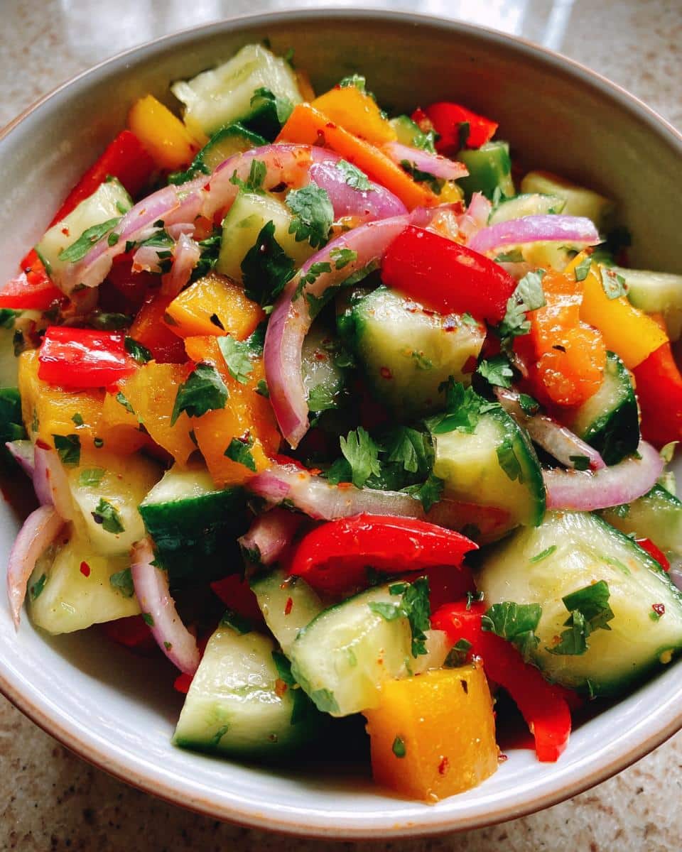 Viral TikTok Cucumber & Bell Pepper Salad – Refreshing, Flavorful & Ready in 10 Minutes - detail 1