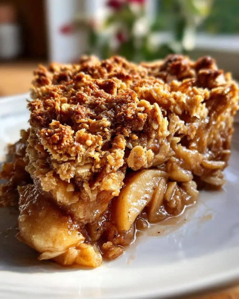 Warm Apple Crisp with Oat Topping for Thanksgiving