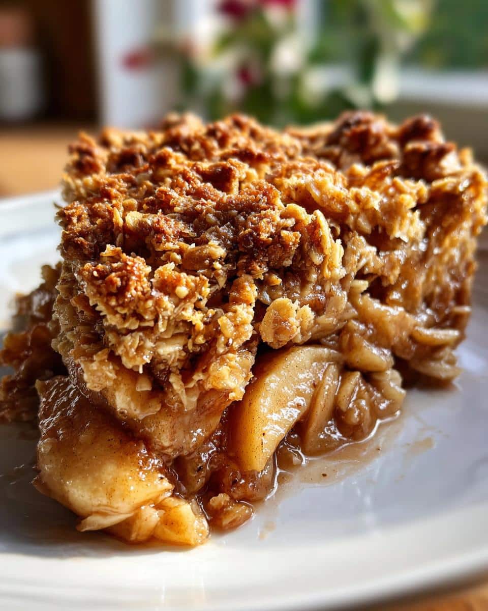 Warm Apple Crisp with Oat Topping for Thanksgiving