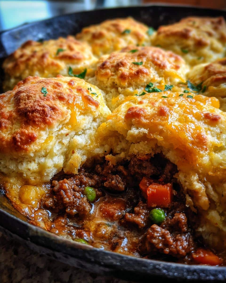 Cheddar Bay Ground Beef Cobbler is a hearty casserole recipe with a creamy and cheesy ground b… | Ground beef casserole recipes, Beef dinner, Beef casserole recipes - detail 1
