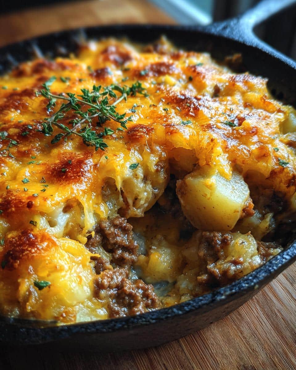 The Best Cheesy Ground Beef & Potato Casserole (1-Pan!) 3 Cheesy Ground Beef & Potato Casserole (One-Pan Dinner!) - detail 1