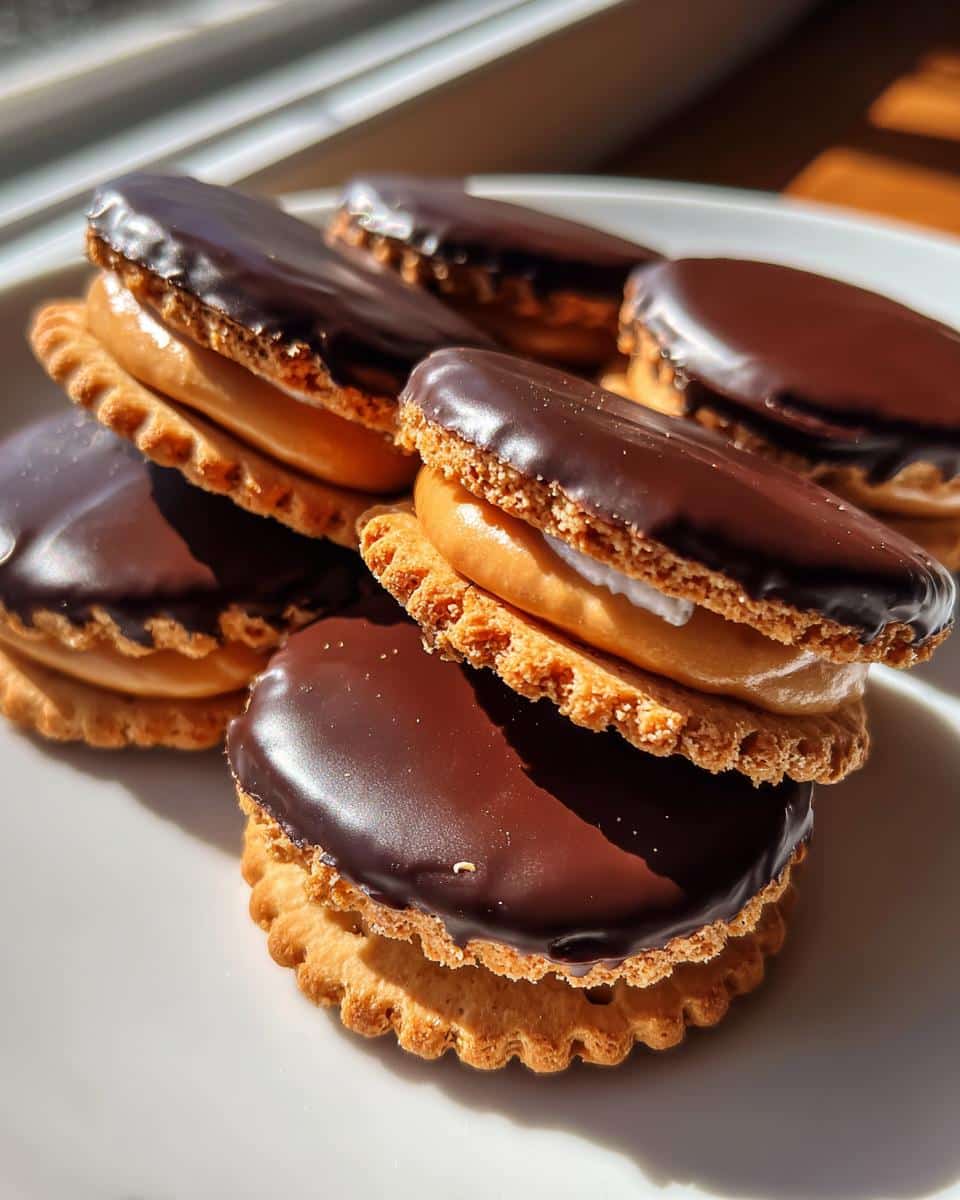Chocolate-Dipped Peanut Butter Ritz Sandwiches - detail 2