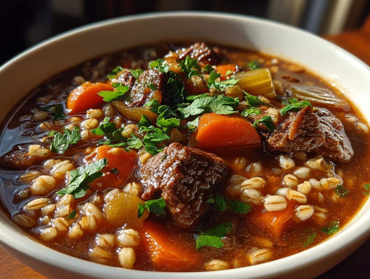 Cozy up with our satisfying Beef Barley Soup recipe! - detail 2