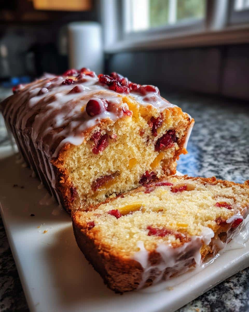 Cranberry Orange Loaf with Glaze - detail 1